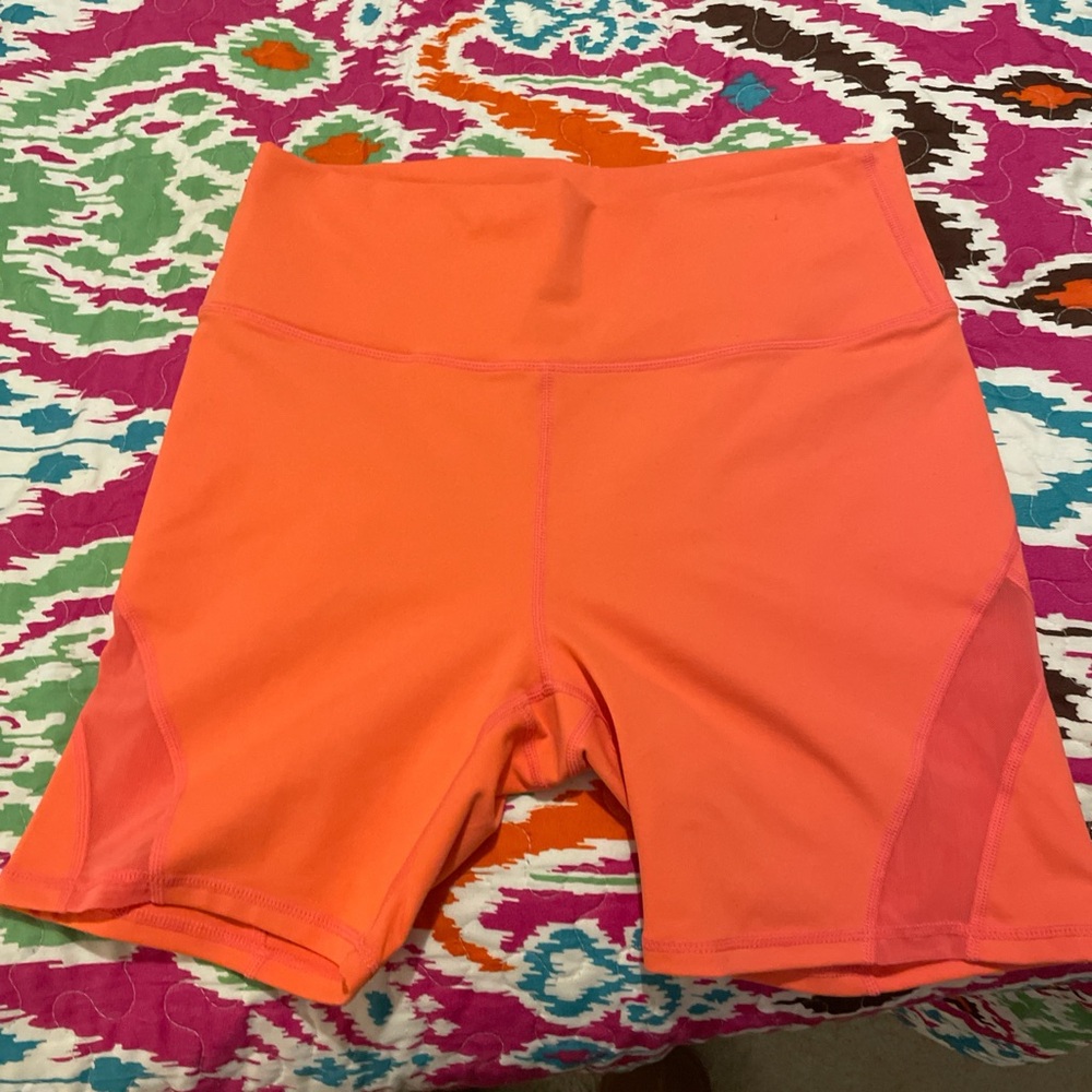 Fabletics Women's Bright Orange Bike Shorts